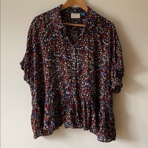 Anthropologie A+ peplum button up